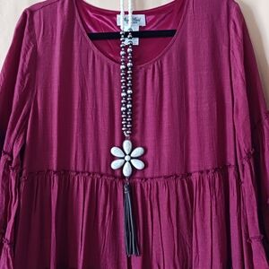 Flower Power Ivory Necklace Copper chain